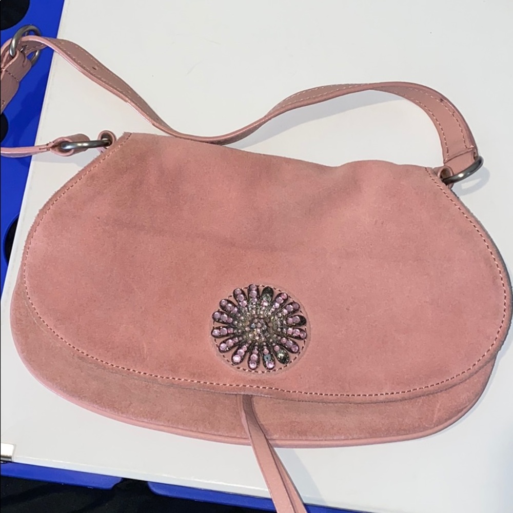 Gently used -as is pink suede handbag by NY&Co